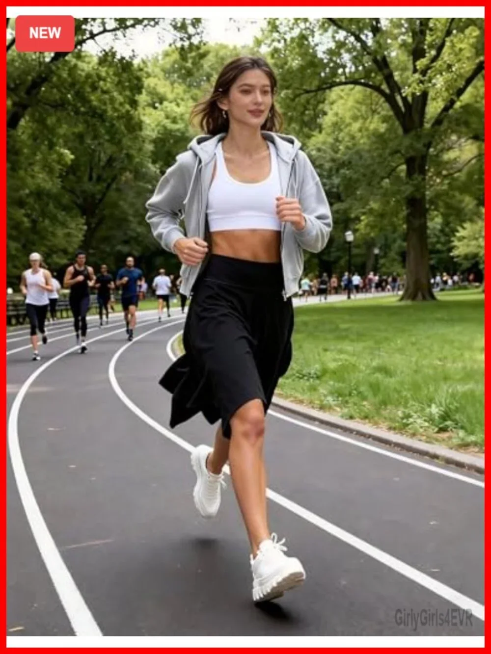 Women's High Waisted Athletic Skort with Pockets, Knee Length Tennis Golf Skirt